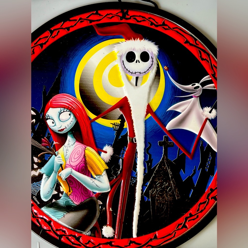Nightmare before Christmas 🎄 Santa Jack Skellington & Sally wall aluminum decor